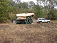 Wetting the canvas 2006 at Mookerawa with 1st Camper Trailer